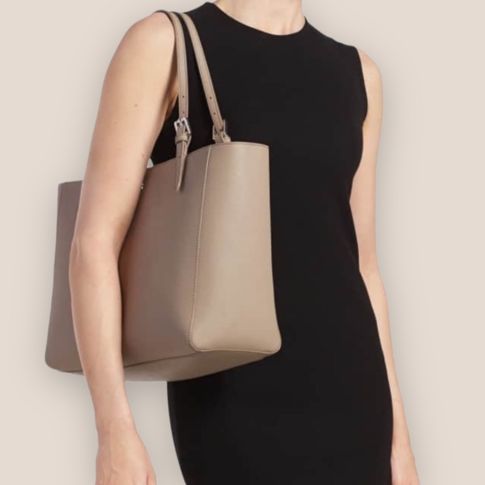Tory Burch Gray Heron York Buckle Tote